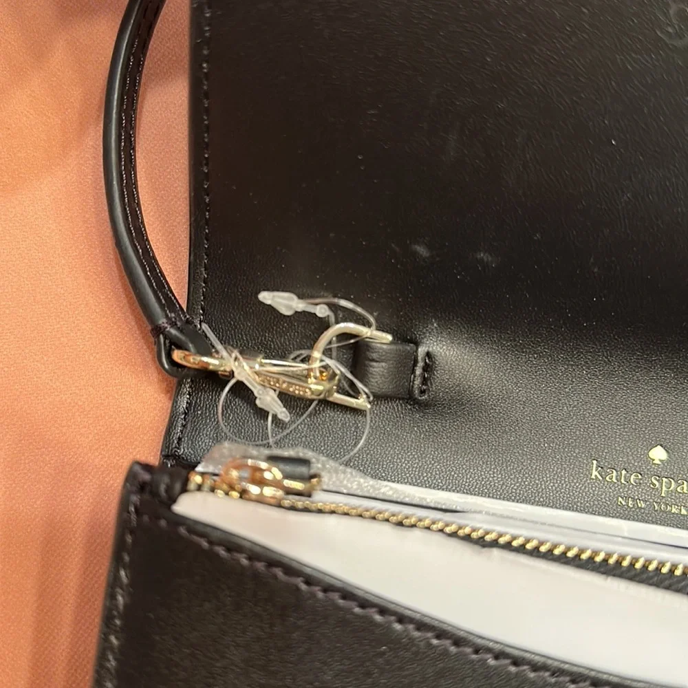 New Kate Spade leather handbag. Black. Dust Bag Included.